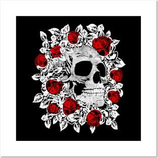 Skull and Roses Posters and Art